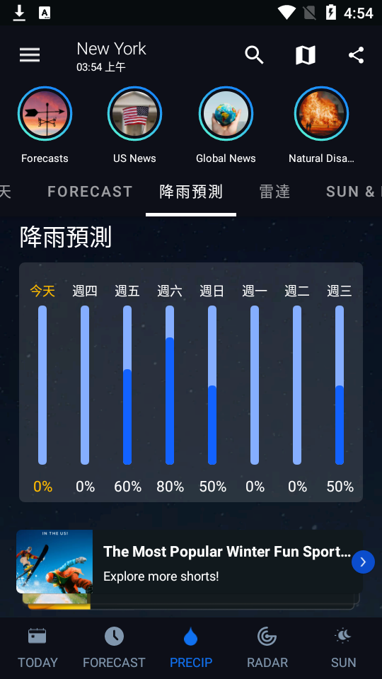 天气预报1Weather破解版5.3.4.3 最新版