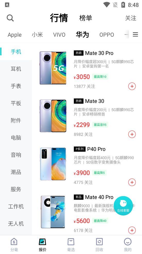 分毫报价买手机平台1.5.4 官方手机客户端