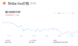 shib最新价格 屎币一枚多少美元？