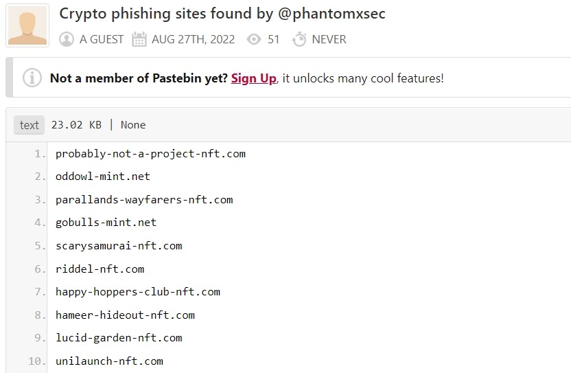 900多加密货币、NFT钓鱼网站指向同一行为者!公链Sui Discord遭黑-第2张图片-腾赚网 900多加密货币、NFT钓鱼网站指向同一行为者!公链Sui Discord遭黑-第2张图片-腾赚网