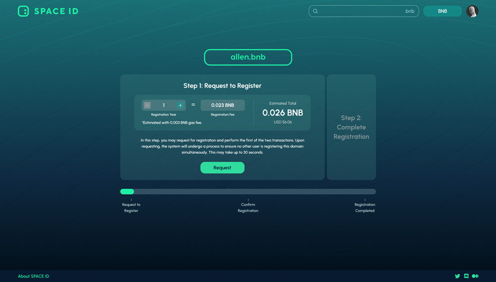 SPACEID宣布.bnb域名将于9/13启动公开注册(附小白注册教程)-第3张图片-腾赚网 SPACEID宣布.bnb域名将于9/13启动公开注册(附小白注册教程)-第3张图片-腾赚网