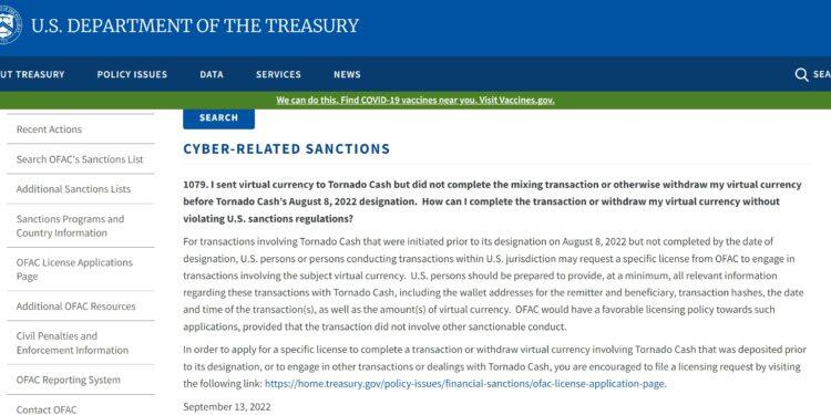 美国财政部回应Tornado Cash制裁: 不禁止开源代码共享-第1张图片-欧易okex官网 美国财政部回应Tornado Cash制裁: 不禁止开源代码共享-第1张图片-欧易okex官网