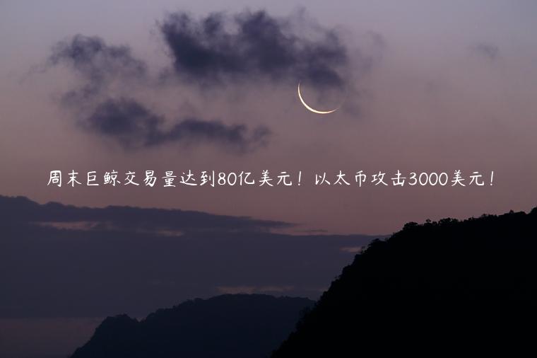 周末巨鲸交易量达到80亿美元！以太币攻击3000美元！-第1张图片-欧易下载