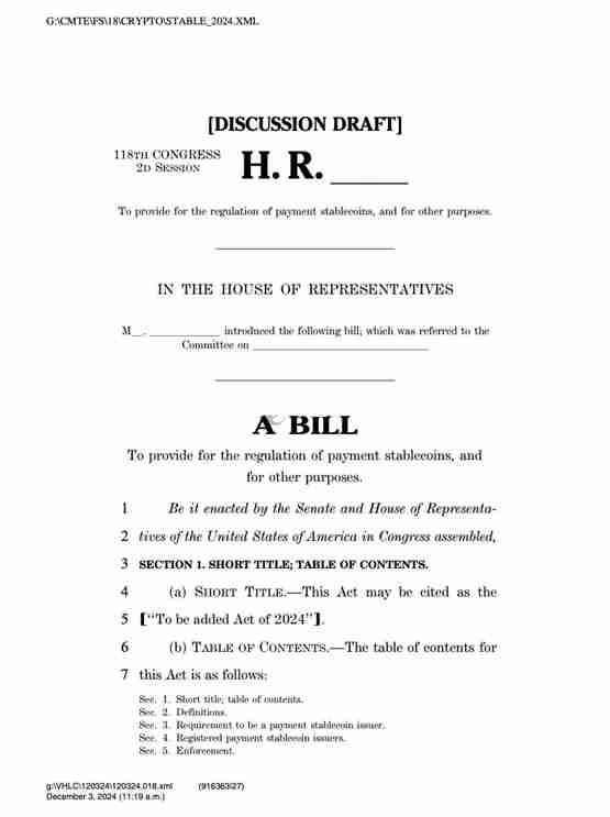 一文详细了解美国拟推稳定币监管新法