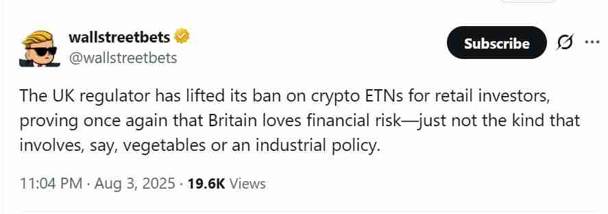 英国政策转向：批准散户交易加密货币ETN，意欲打造加密枢纽