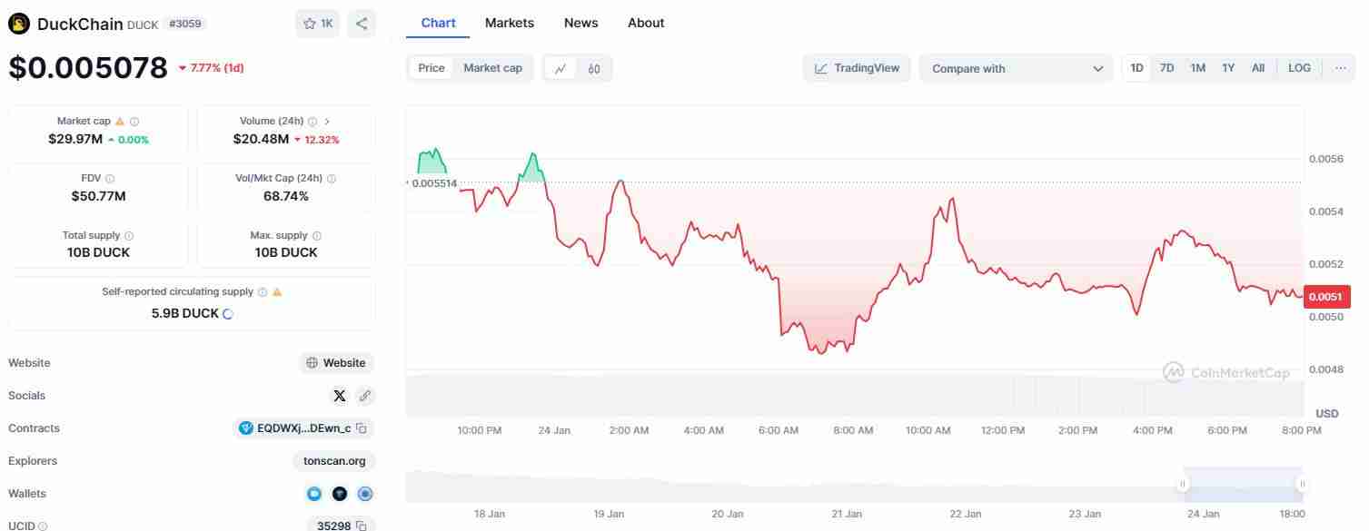 什么是DuckChain (DUCK)？DUCK价格预测2025-2030年