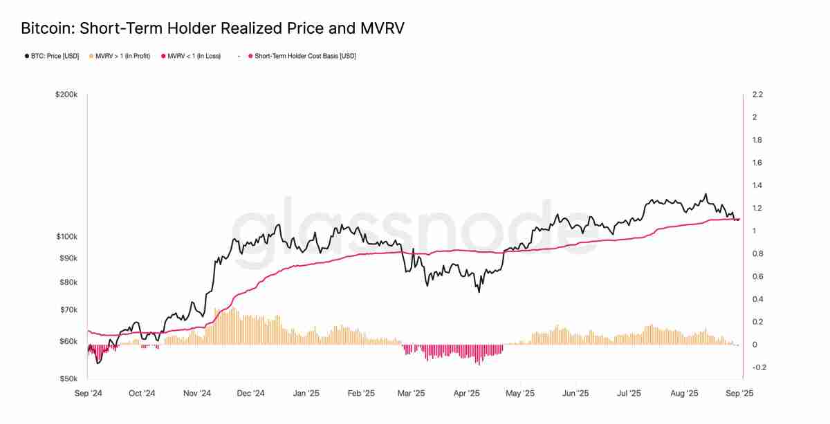 比特币短期持有者引发罕见底部信号，BTC价格在10.7万美元显现筑底迹象